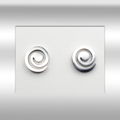 Edelstahl-Ohrstecker „Spirale“ silberstahlfarben
