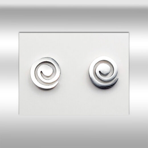 Edelstahl-Ohrstecker Spirale silber