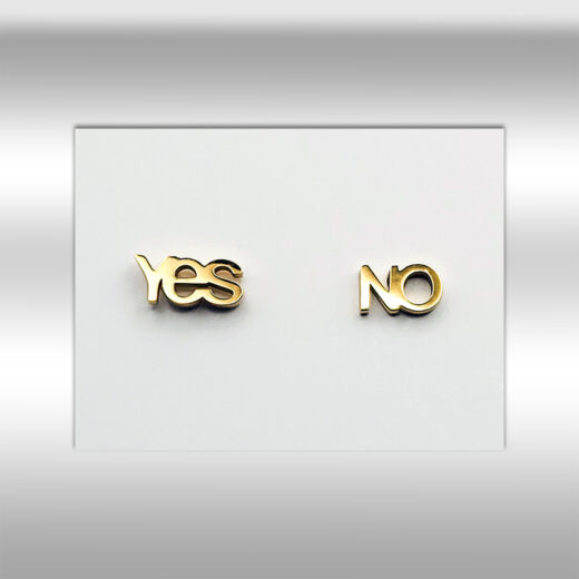 Edelstahl-Ohrstecker Yes|NO gold