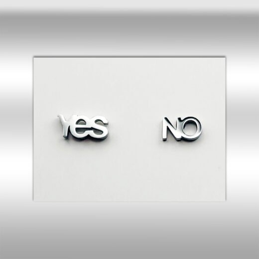 Edelstahl-Ohrstecker Yes|NO silber