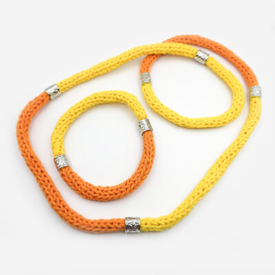 Textiles Schmuck-Duett „gelb-orange“