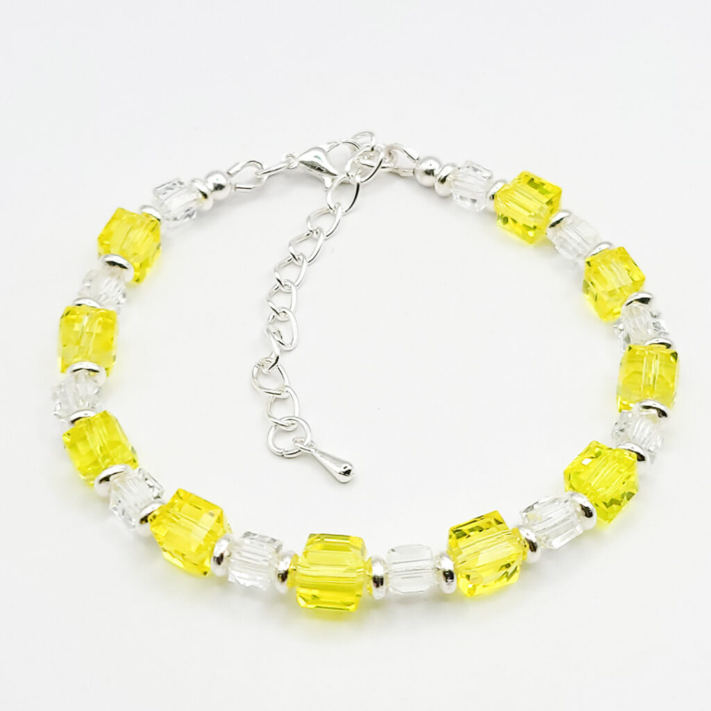 Crystal Cube Armband „Citrin“