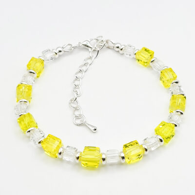Crystal Cube Armband „Citrin“