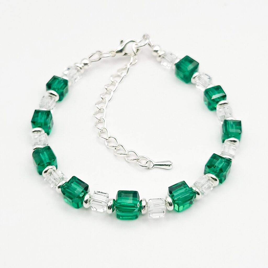 Crystal Cube Armband „Smaragd“