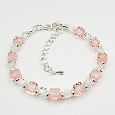 Crystal Cube Armband „Rosenquarz“