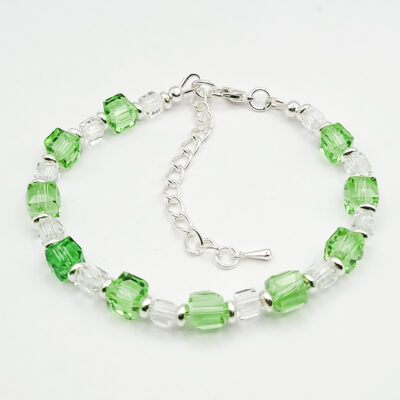 Crystal Cube Armband „Peridot“