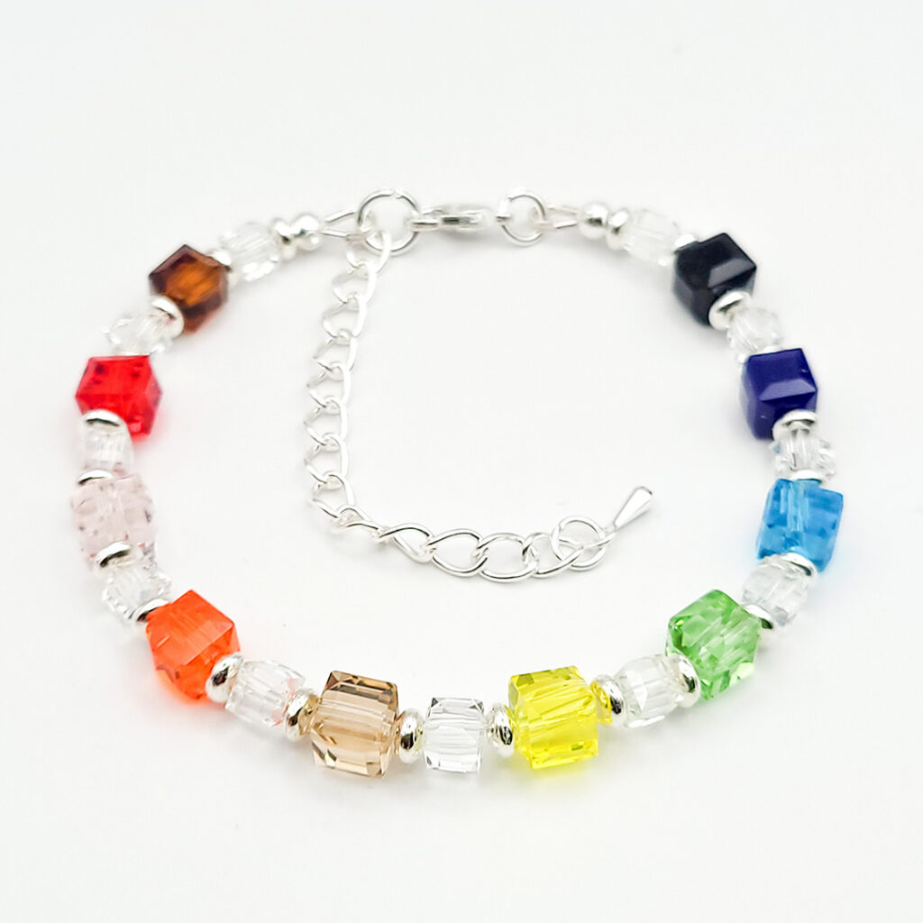 Crystal Cube Armband „Rainbow“