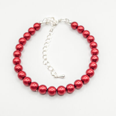 Perlen-Armband Pearl Effect Red