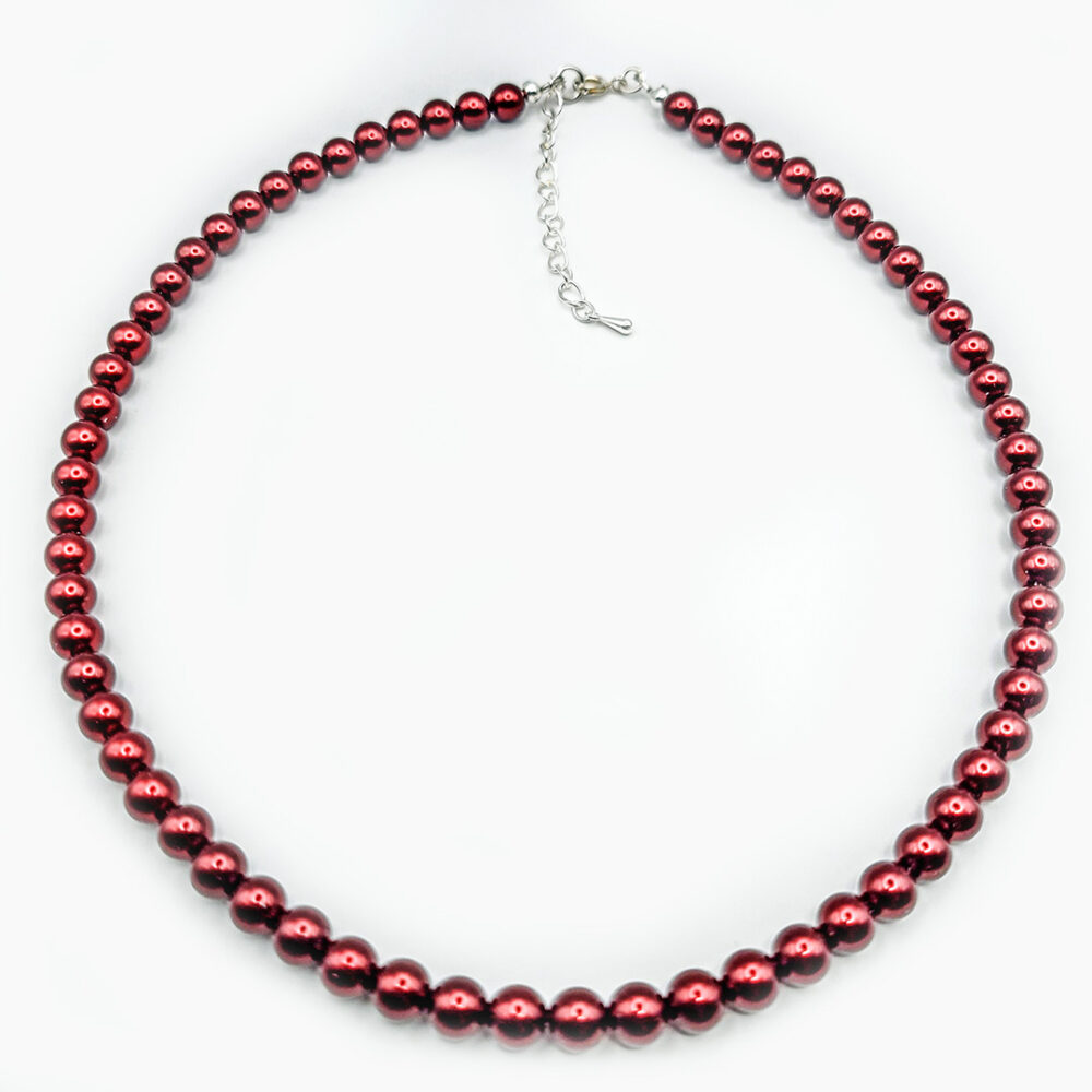 Perlen-Kette Pearl Effect Bordeaux