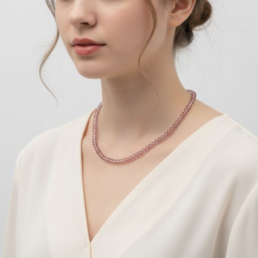 Kristallperlen-Kette Clear Amethyst