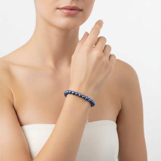 Perlen-Armband Pearl Effect Blue