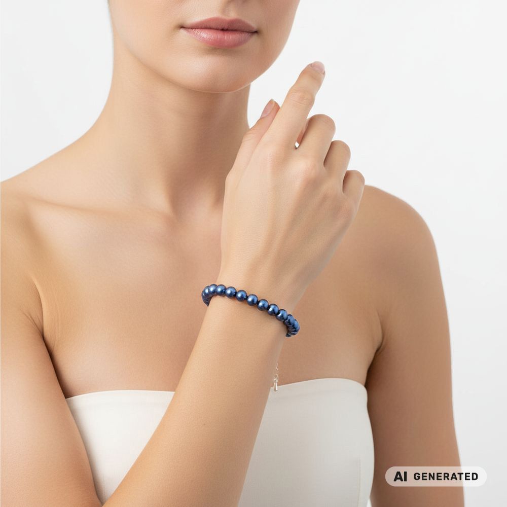 Perlen-Armband Pearl Effect Blue - KI-generiert