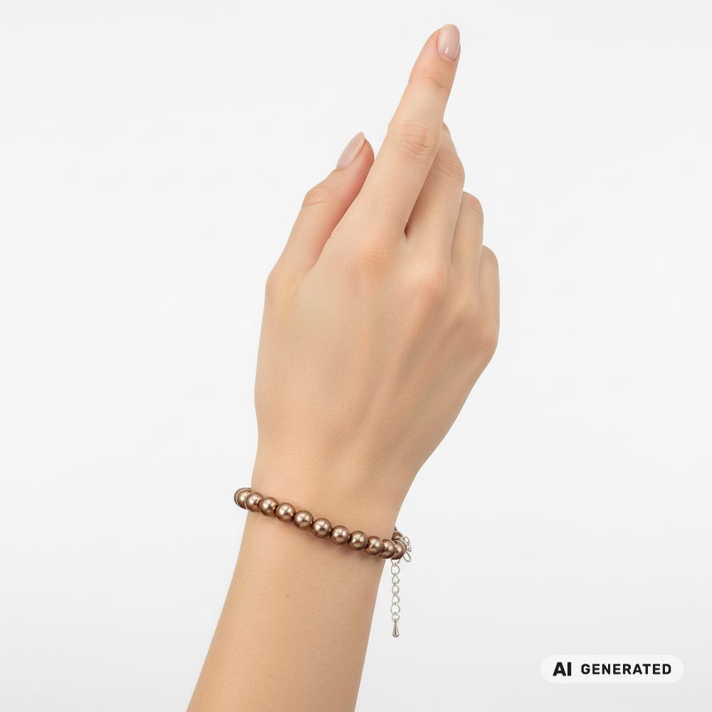 Perlen-Armband Pearl Effect Bronze - KI-generiert