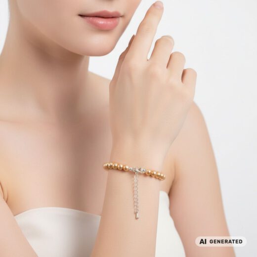 Perlen-Armband Pearl Effect Gold - KI-generiert