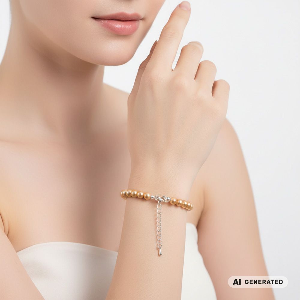 Perlen-Armband Pearl Effect Gold - KI-generiert