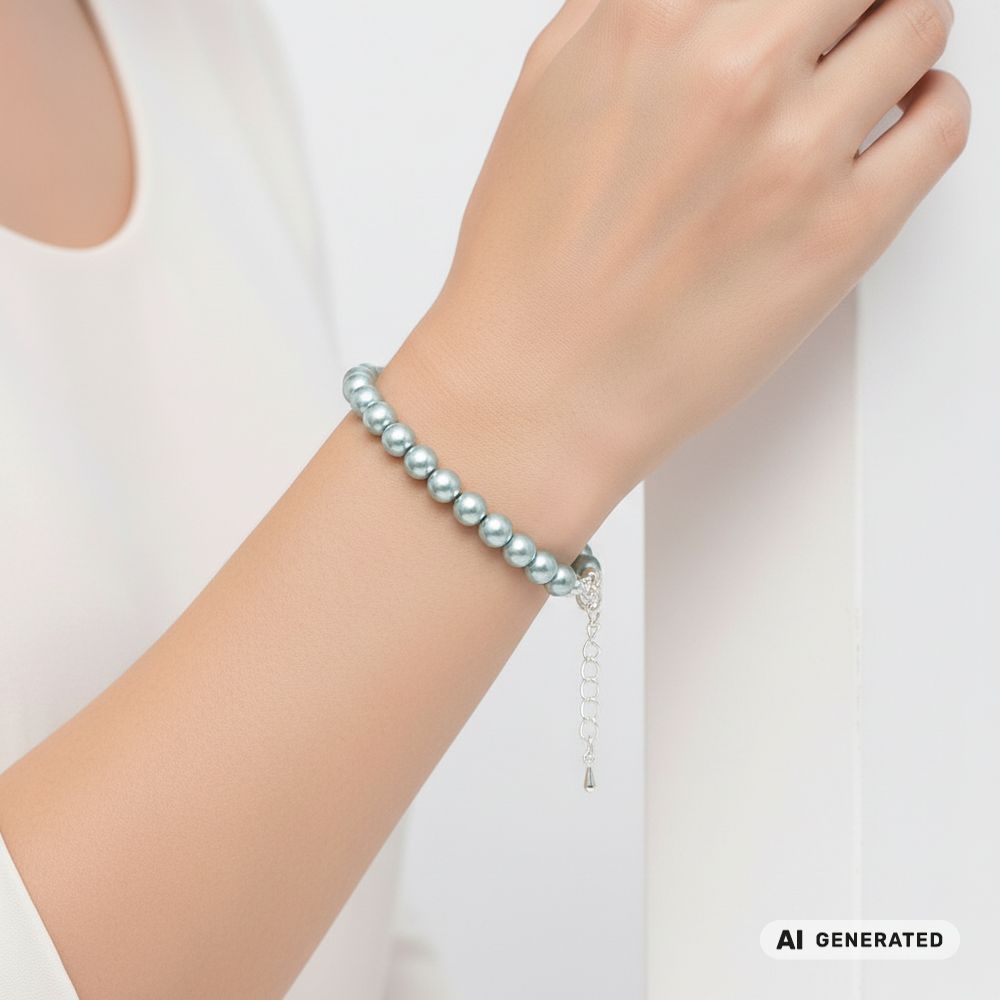 Perlen-Armband Pearl Effect Light Blue - KI-generiert