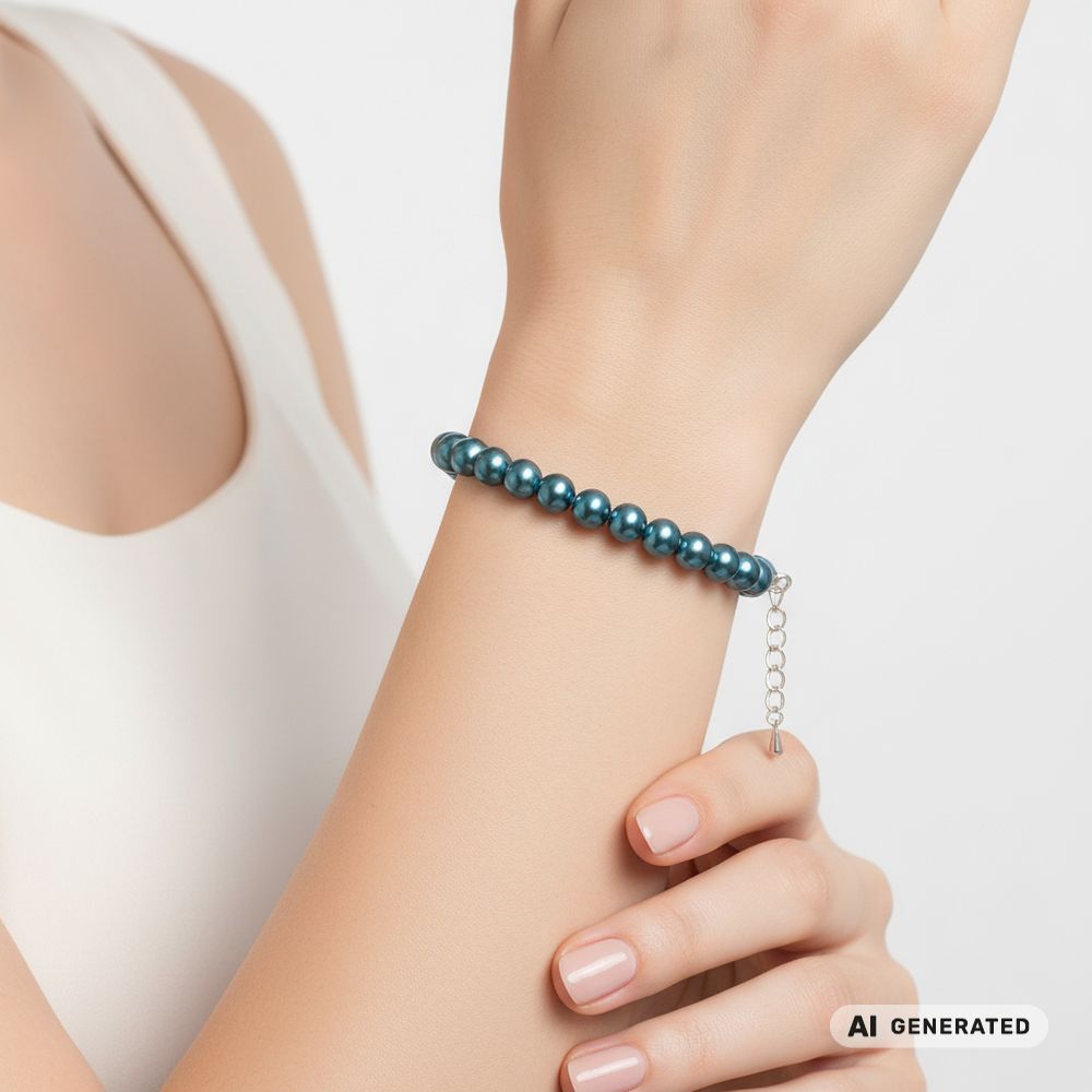 Perlen-Armband Pearl Effect Peacock Green - KI-generiert