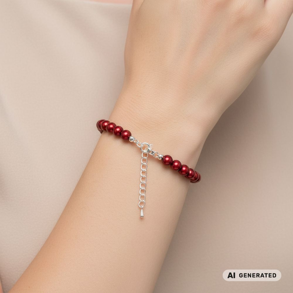 Perlen-Armband Pearl Effect Red - KI-generiert
