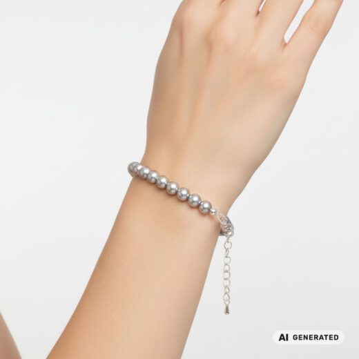 Perlen-Armband Pearl Effect Silver - KI-generiert