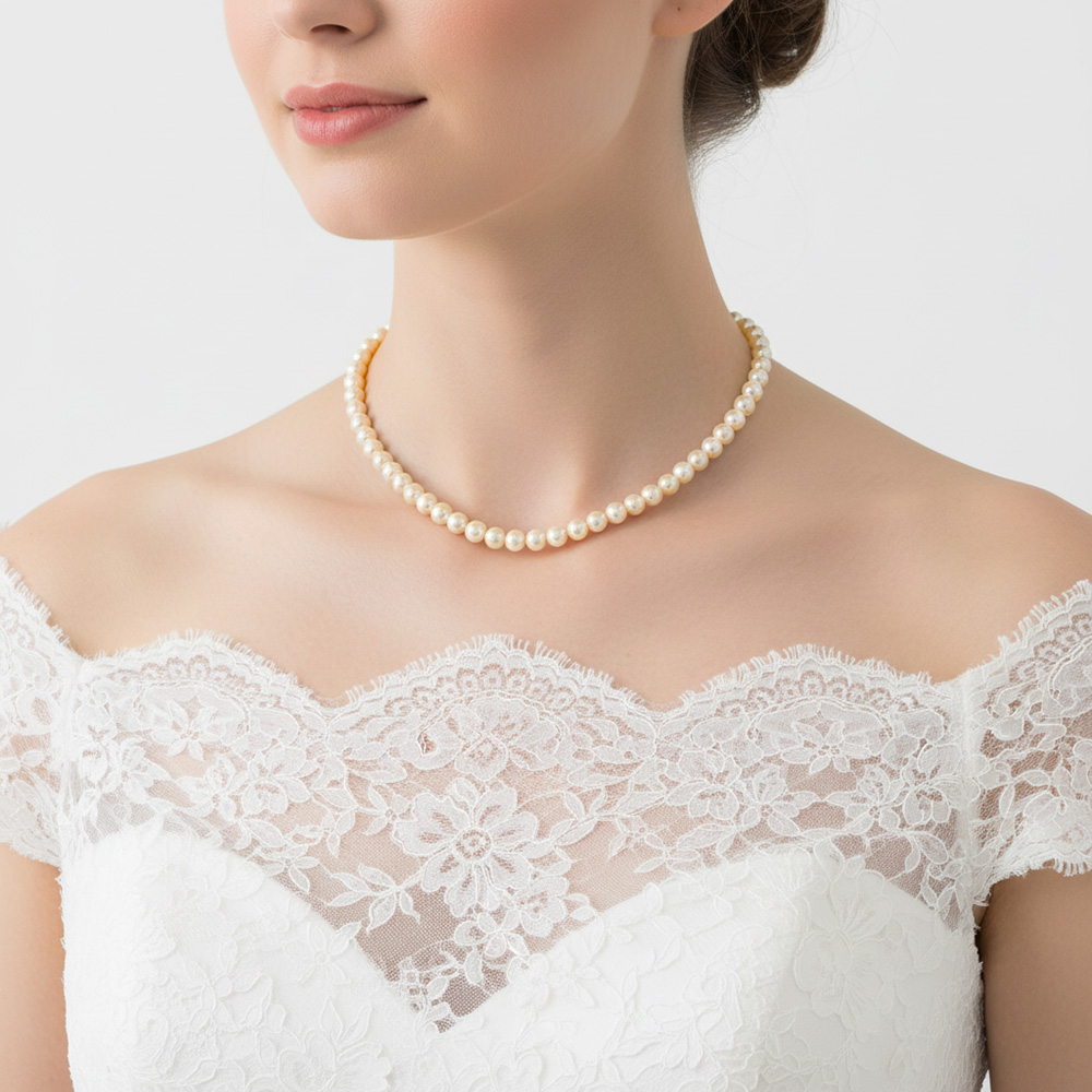 Perlen-Kette Pearl Effect Cream