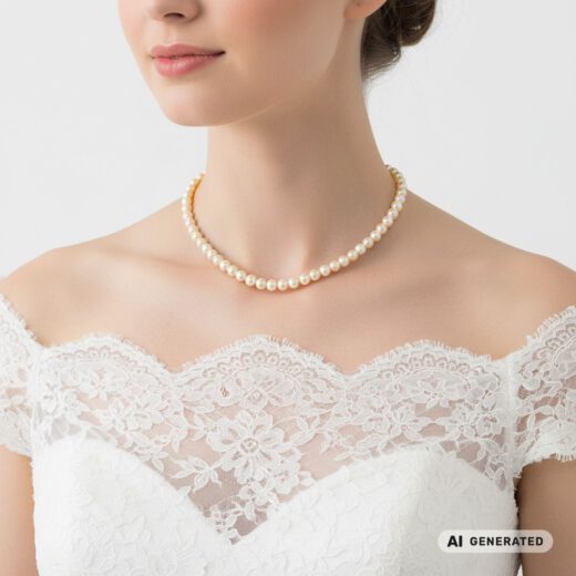 Perlen-Kette Pearl Effect Cream - KI-generiert