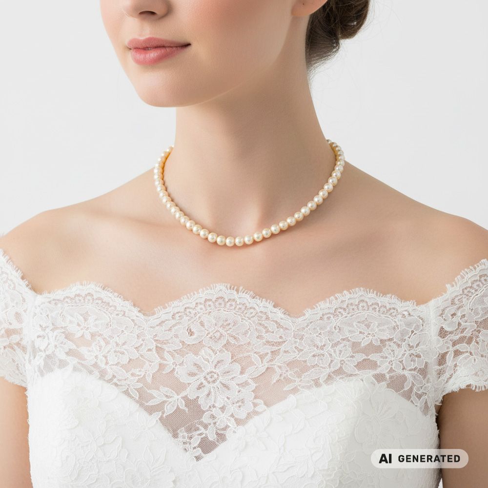 Perlen-Kette Pearl Effect Cream - KI-generiert