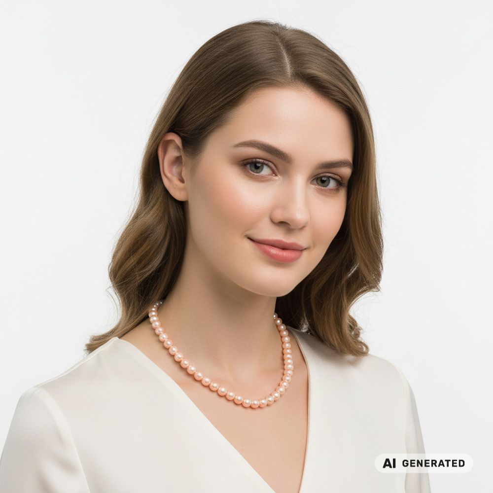 Perlen-Kette Pearl Effect Rosaline - KI-generiert