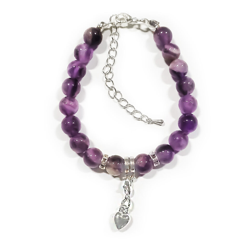 Naturstein-Armband „Amethyst“ 8mm