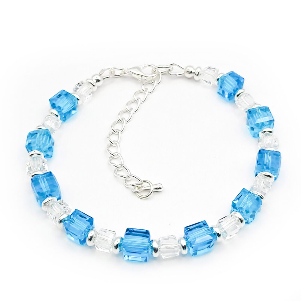 Crystal Cube Armband "Blauer Zirkon"