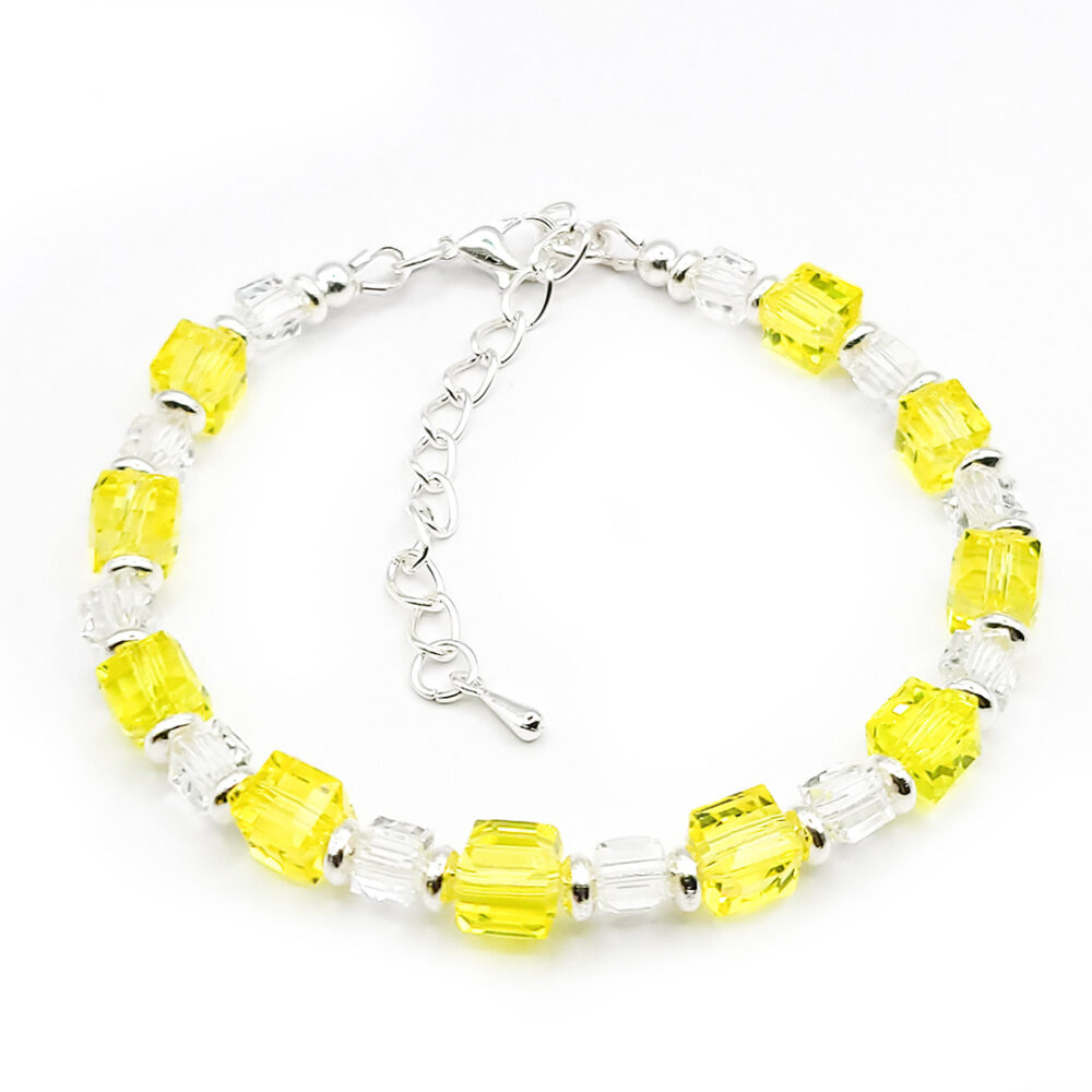 Crystal Cube Armband "Citrin"