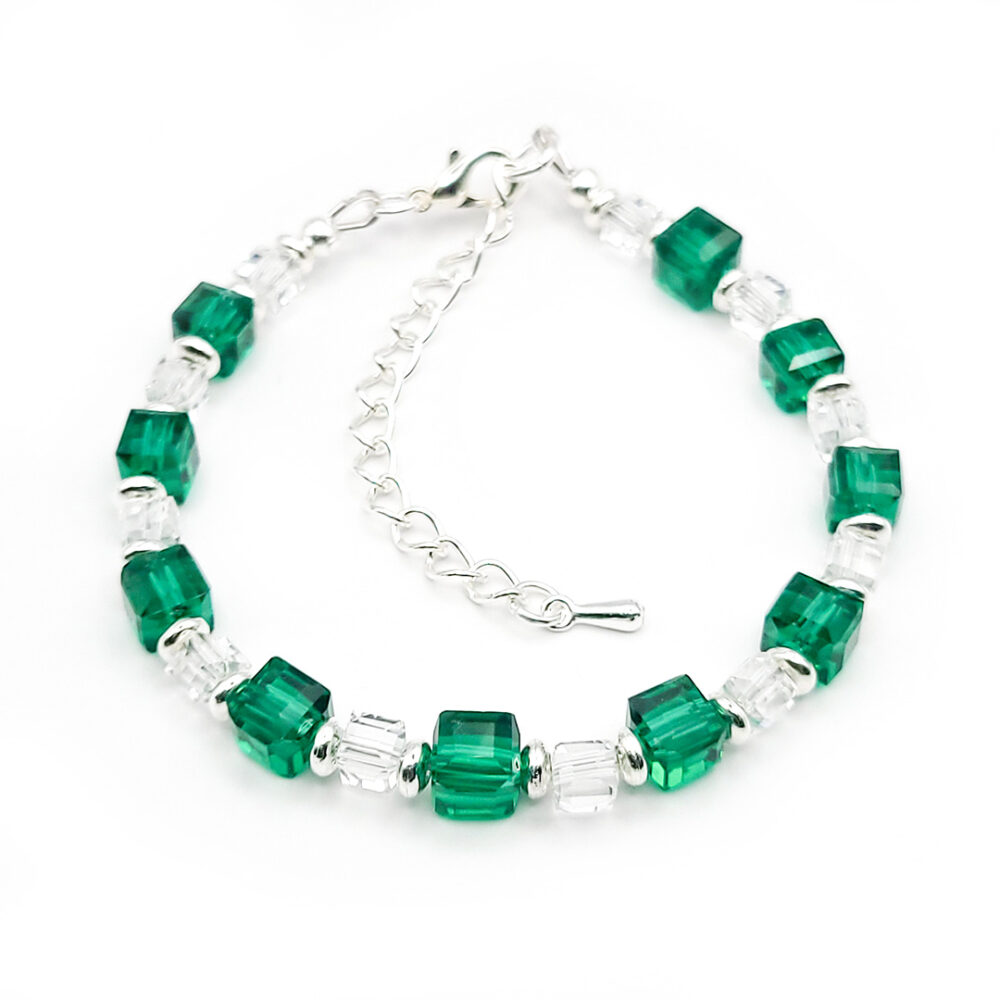 Crystal Cube Armband "Smaragd"