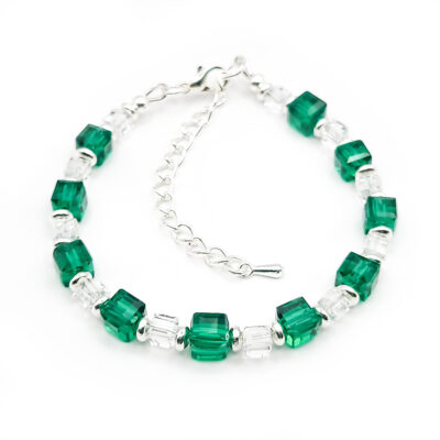 Crystal Cube Armband „Smaragd“