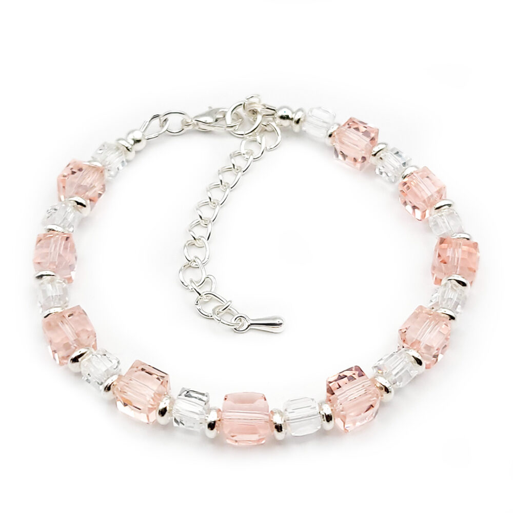 Crystal Cube Armband "Rosenquarz"