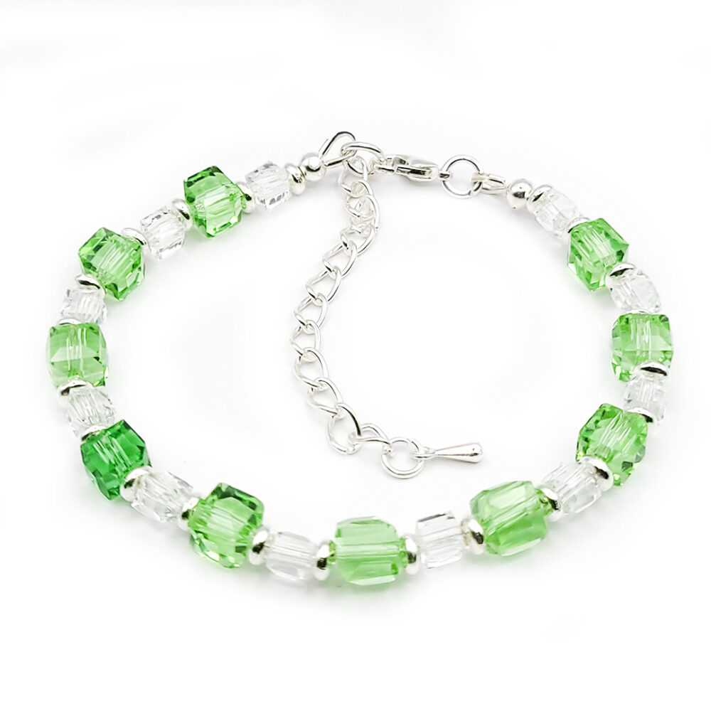 Crystal Cube Armband "Peridot"