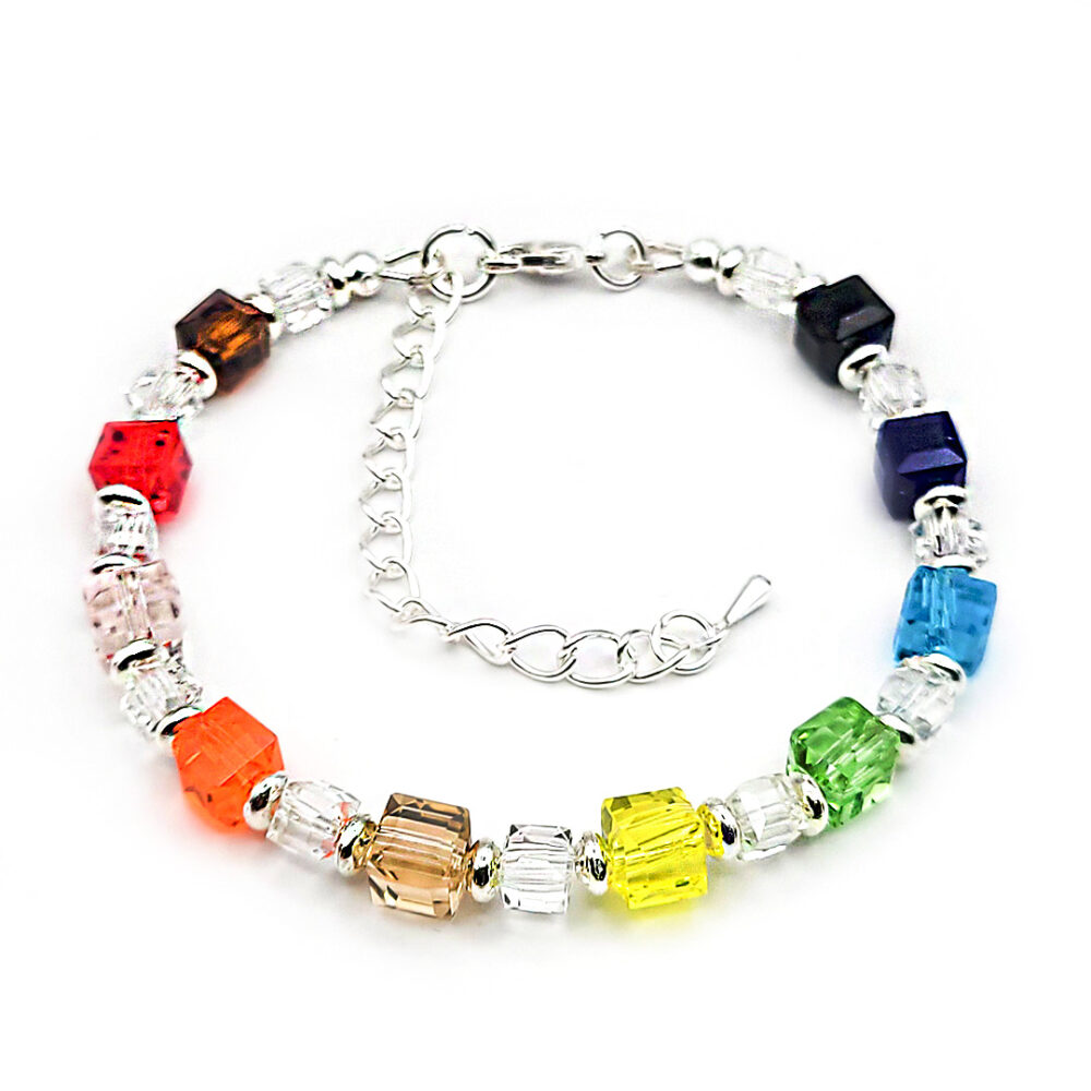 Crystal Cube Armband "Rainbow"