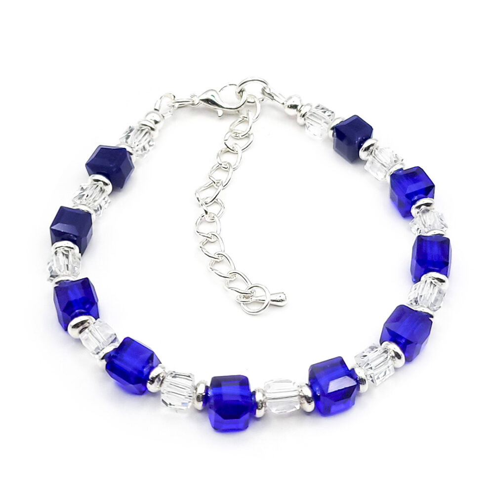 Crystal Cube Armband "Saphir"