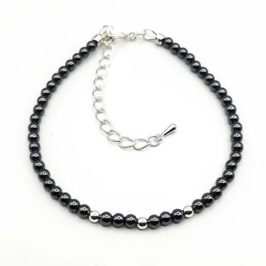 Kette Silver&Stone Hämatit mit Silberperlen