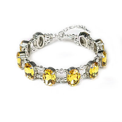 Armband „KristallFantasie Topas“ silberfarben