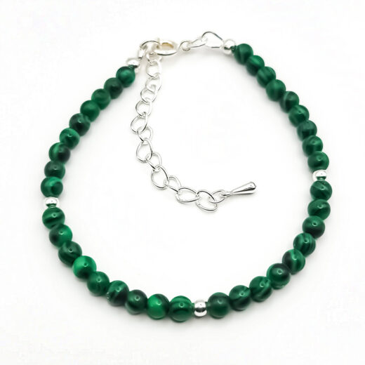 Kette Silver&Stone Malachit mit Silberperlen