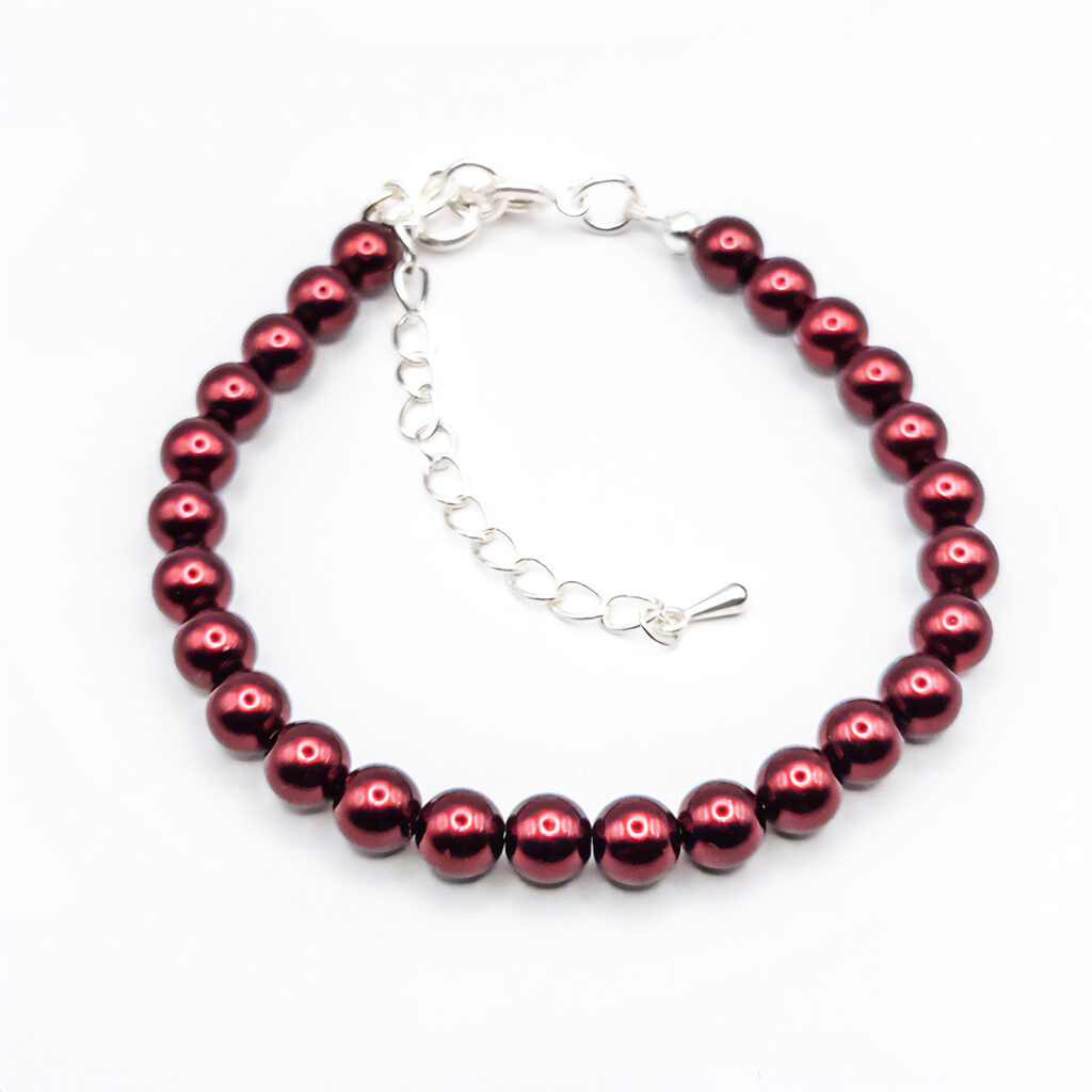 Perlen-Armband Pearl Effect Bordeaux