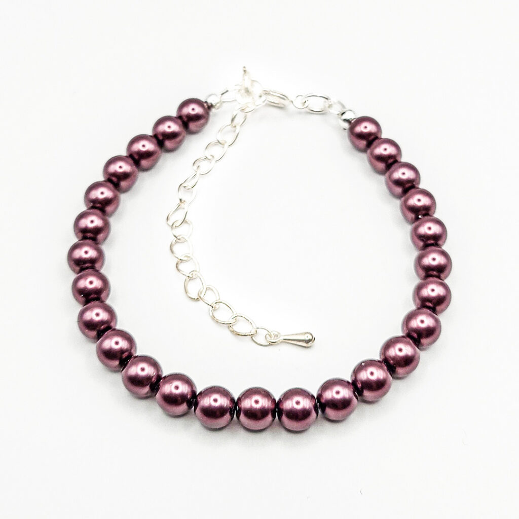 Perlen-Armband Pearl Effect Burgundy