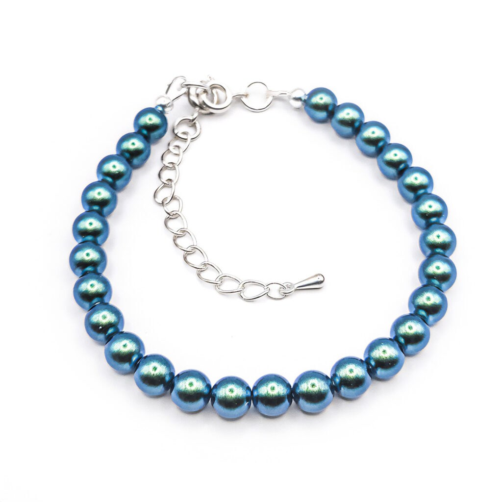 Perlen-Armband Pearl Effect Peacock Green