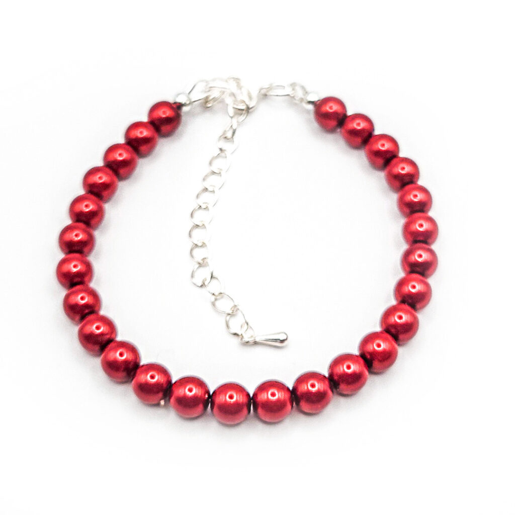 Perlen-Armband Pearl Effect Red