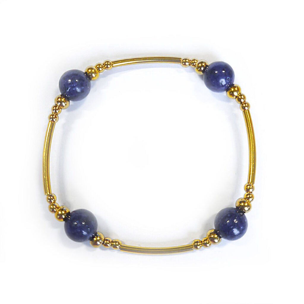 Armband Steel&Stone „Lapislazuli“ Style A gold 17cm