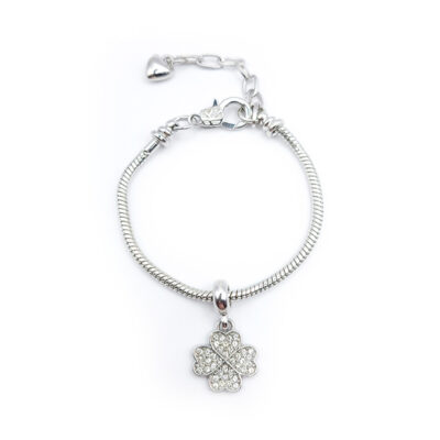 Glücks-Um♥Armband mit Kleeblatt