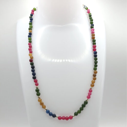 Kette Silver&Stone Turmalin mit Silberperlen