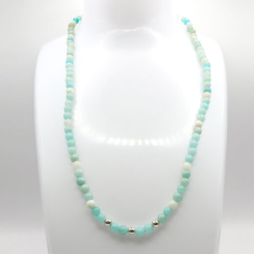 Kette Silver&Stone Amazonit mit Silberperlen