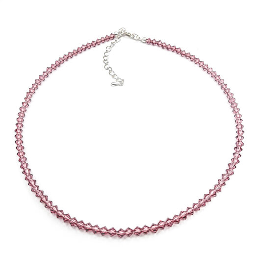 Kristallperlen-Kette "Clear Amethyst" 4mm