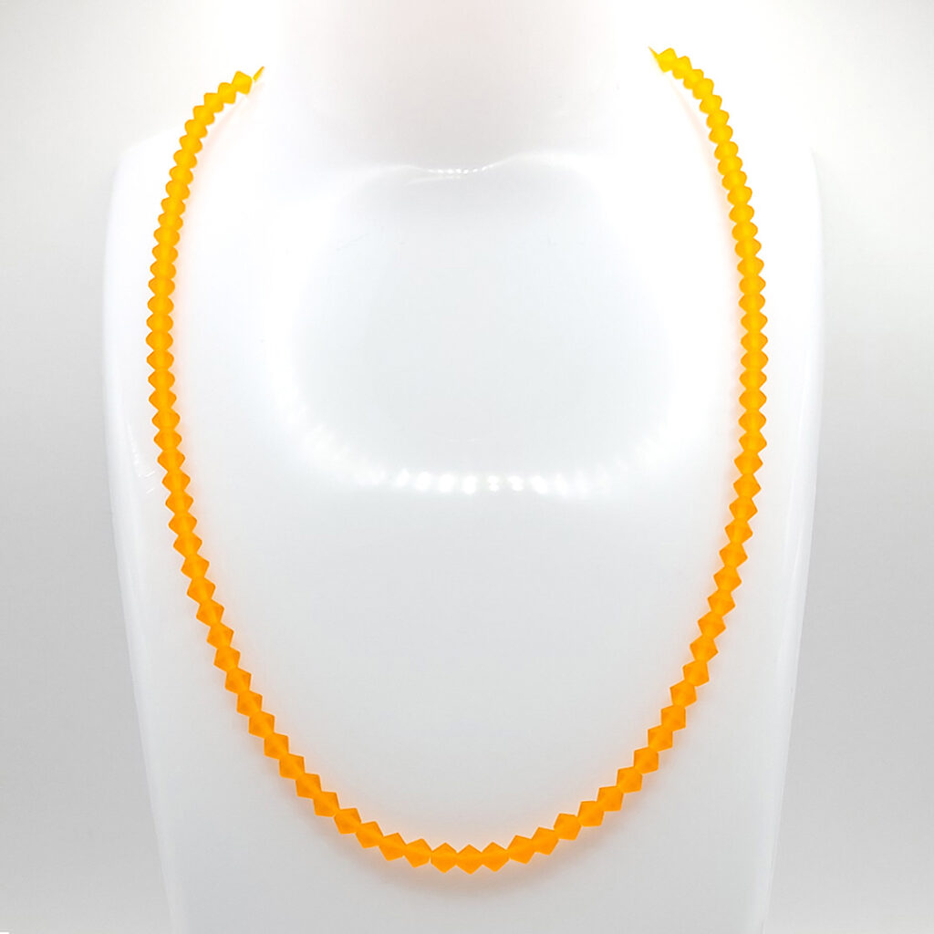 Kristallperlen-Kette „Dusty Sunset“ Ø 4mm silberfarben