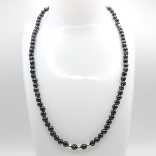 Kette Silver&Stone Schwarzer Achat mit Silberperlen